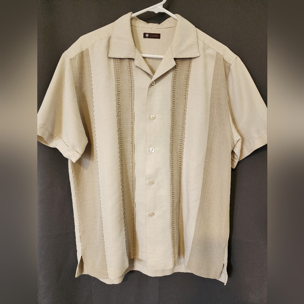 CENTRO Shirt, Men's size Large Tan Casual Shirt